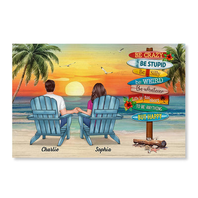 Summer Couple Sitting Be Happy Personalized Poster