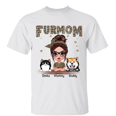 Leopard Shirt Fur Mom Dogs Cats Personalized Shirt