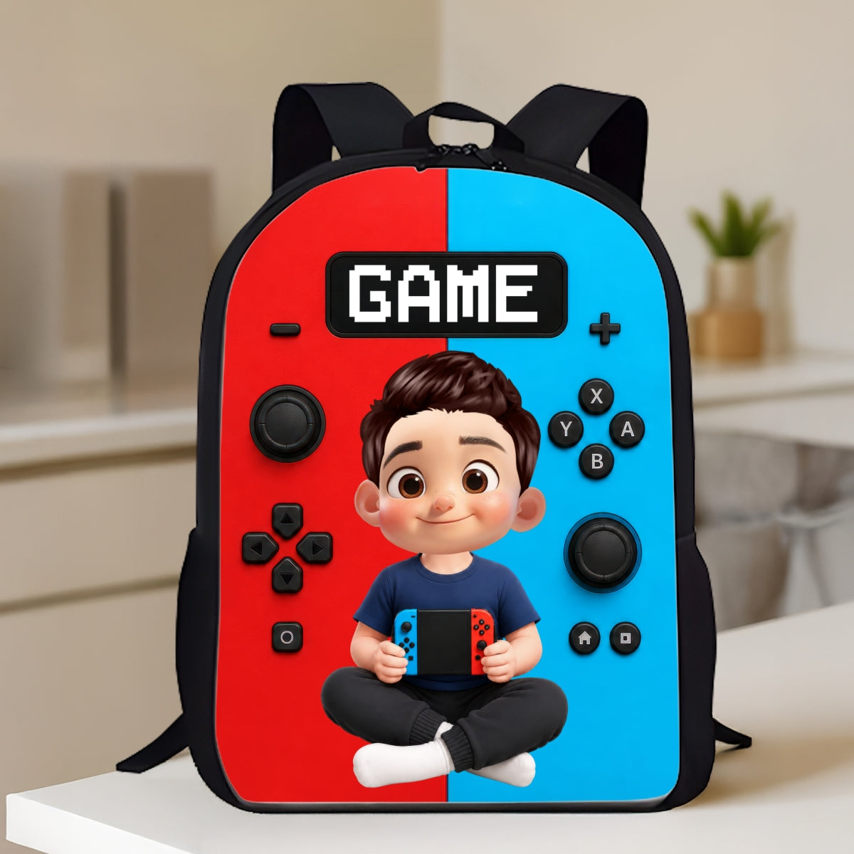 Gamer Boy Controller - Personalized Backpack - Back To School Gift For Young Gamers