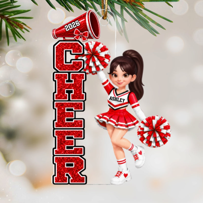 Beautiful Cheerleader Cheer - Personalized Acrylic Ornament - Christmas Gift For Cheerleaders, Daughter, Granddaughter