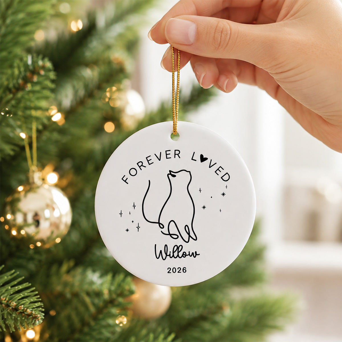 Cat Memorial - Personalized Ceramic Ornament - Cat Loss Gift Cat Memorial Gift Cat Sympathy Gift