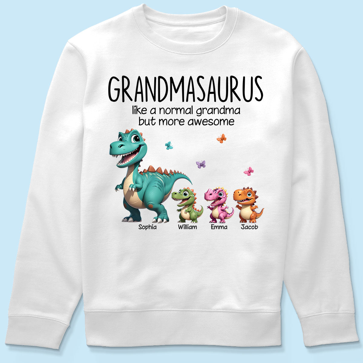 Grandmasaurus And Kids 3D Effect Dinosaurs Personalized Shirt | A