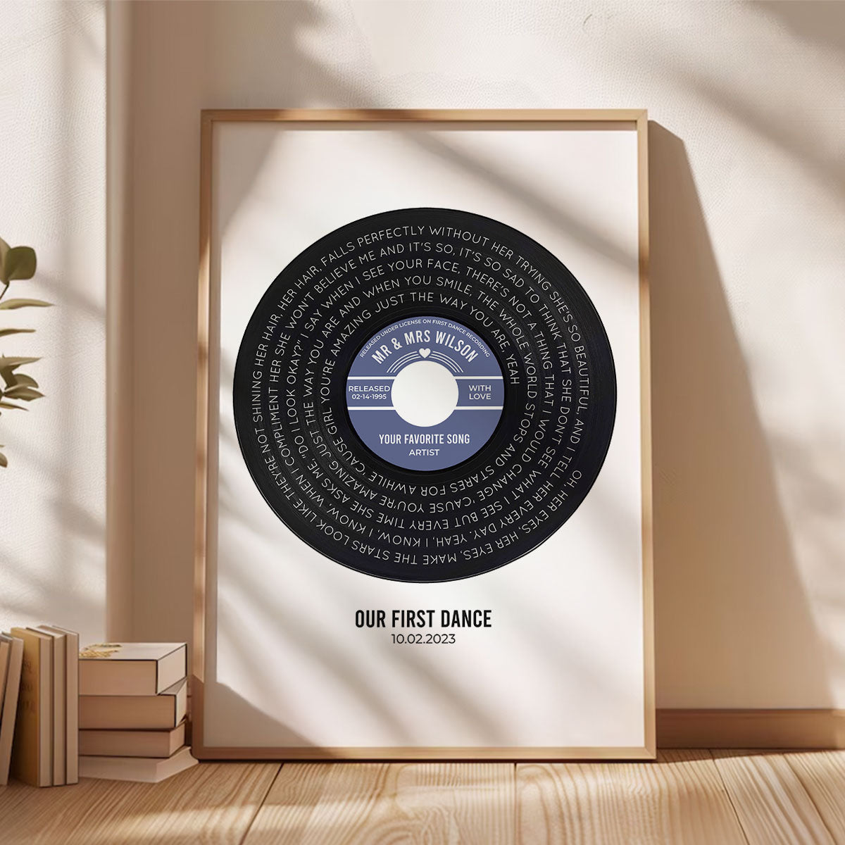 Custom Vinyl Record Label Print Personalized Poster - Wedding, Valentine's Day, Anniversary, Mother's Day, Father's Day Unique Gift for Him or Her