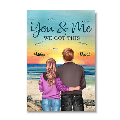 Back View Couple At Beach We Got This Personalized Vertical Poster