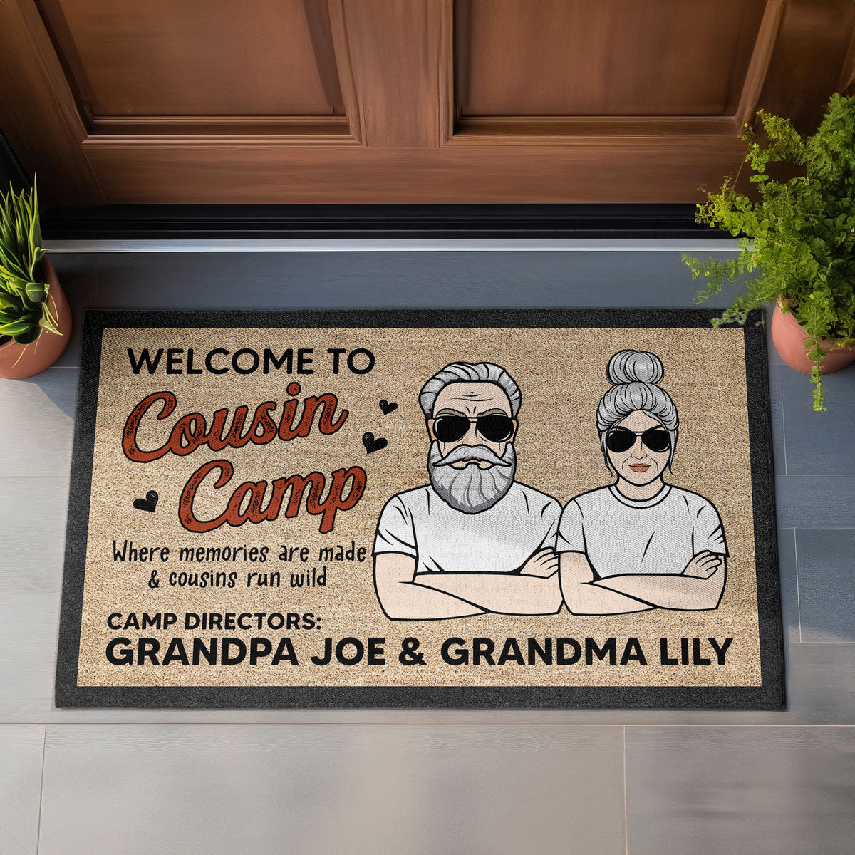 Welcome To Cousin Camp Grandparents House Personalized Doormat