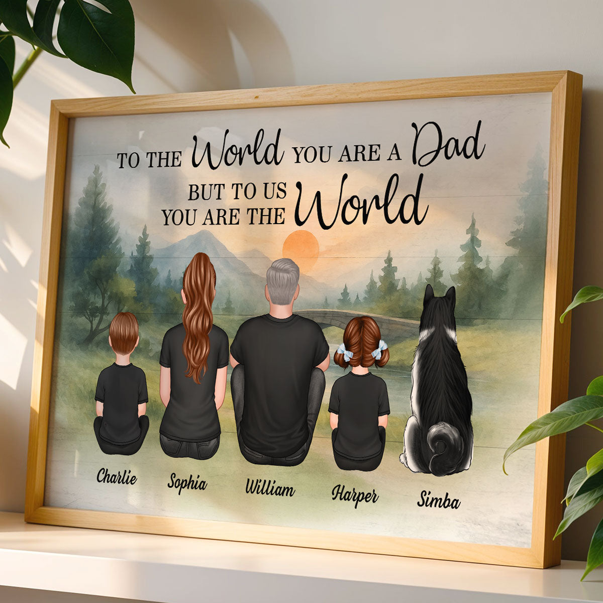 Retro Vintage Mountain Landscape Dad You Are The World Personalized Poster| Heartfelt Father's Day Gift For Dad, Husband