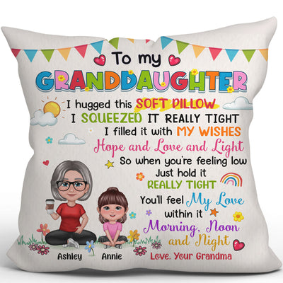 To My Granddaughter Grandson Pretty Doll Personalized Pillow