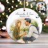 Couple Proposal Engagement Personalized Ceramic Ornament, Engagement Gift for Couple, Christmas Engagement Keepsake for Couple