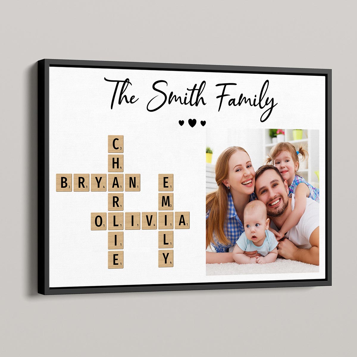 Family Home Decor Unique Gift For Family Friends Make Your Own Crossword Upload Photo Personalized Poster