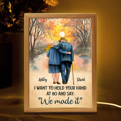 Couple Hold Hands Back View Personalized Luminous Frame Light Box