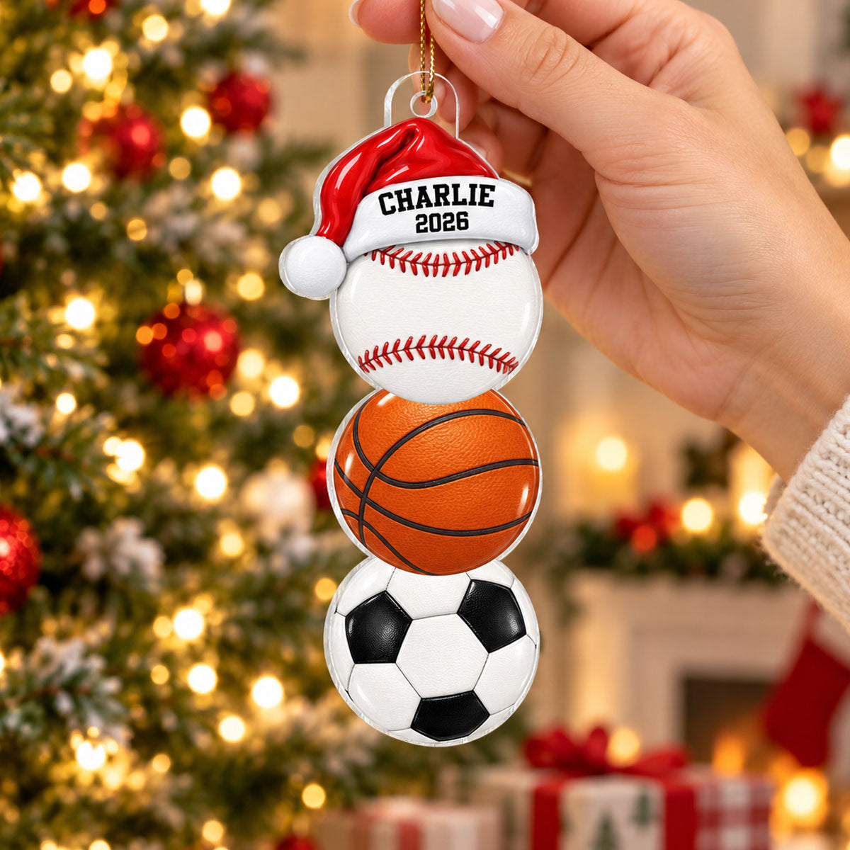 Custom Multiple Sports Player Name - Personalized Acrylic Ornament - Christmas Gift For Kid, Teen, Soccer, Basketball, Baseball, Softball, Football, Volleyball Athlete, Players, Lovers