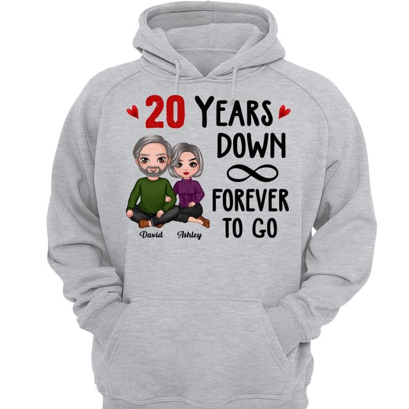 Many Years Down Forever To Go Couple Embracing Anniversary Gift Personalized Shirt