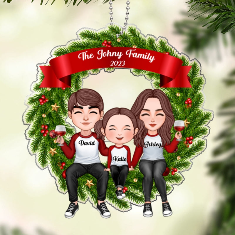 Family Wreath Personalized Acrylic Ornament