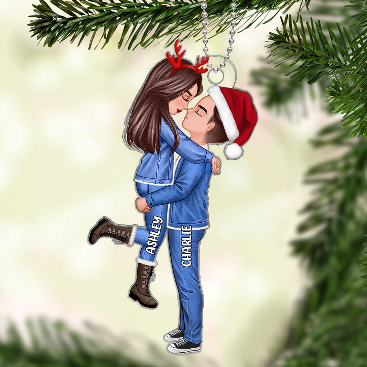Winter Christmas Couple - Personalized Ornament