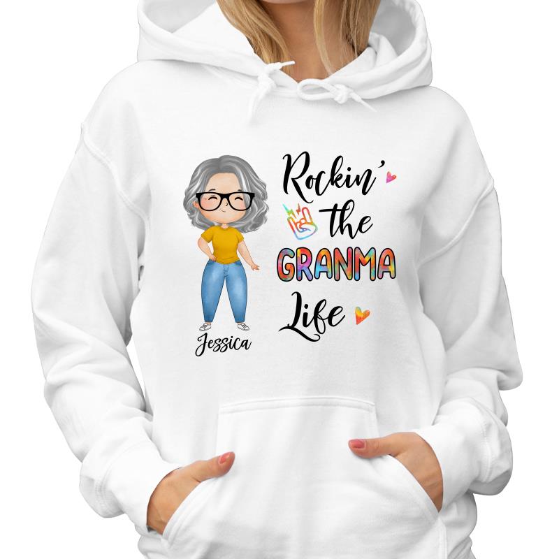 Rockin‘ Grandma Life Watercolor Personalized Shirt