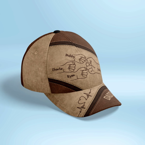 Daddy's Team Fist Bump - Personalized Classic Cap - Gift For Dad, Gift For Husband, Gift For Grandpa