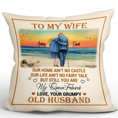 Our Home Ain‘t No Castle Couple Personalized Pillow