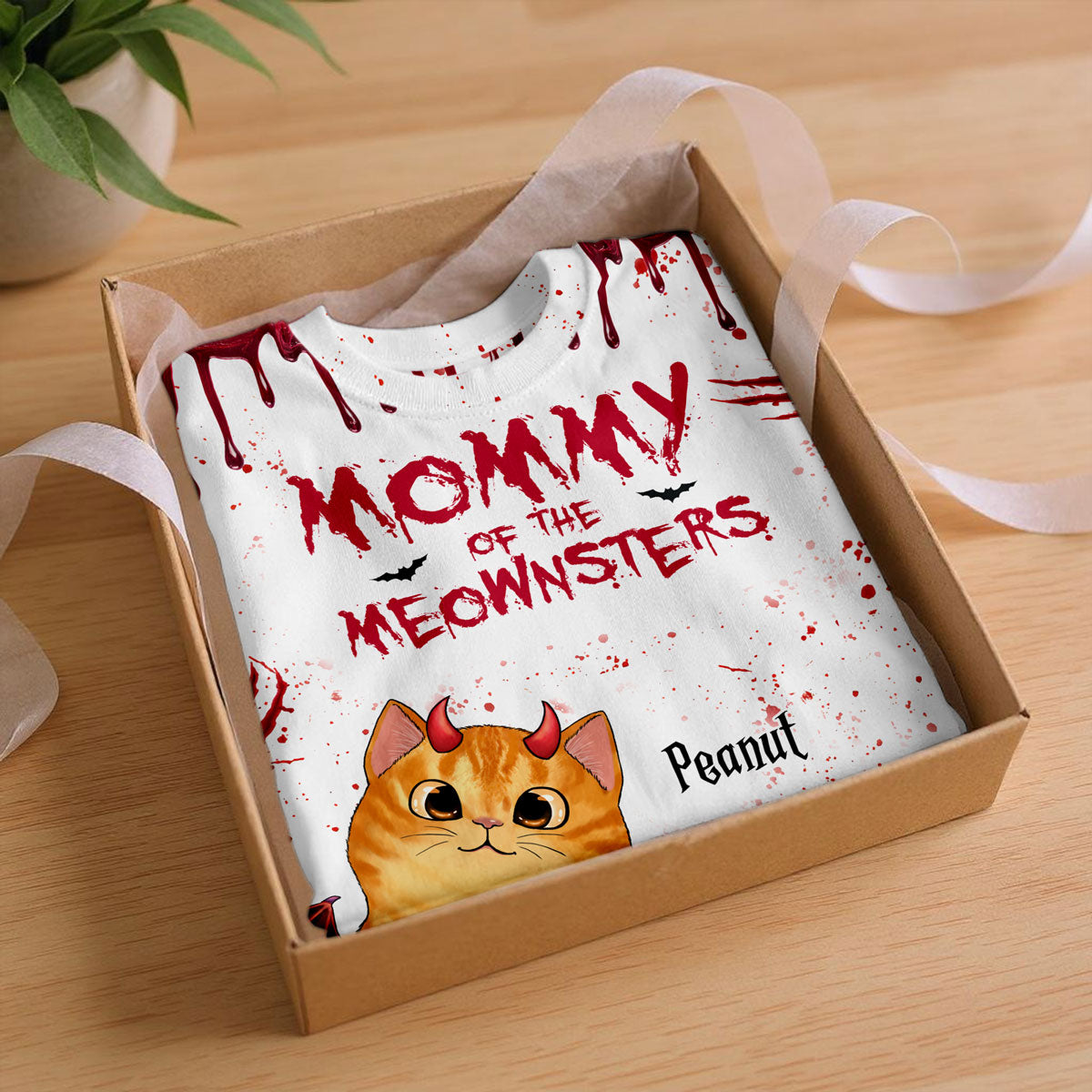 Halloween Peeking Cats Mommy Daddy Of The Meownsters Personalized 3D Shirt