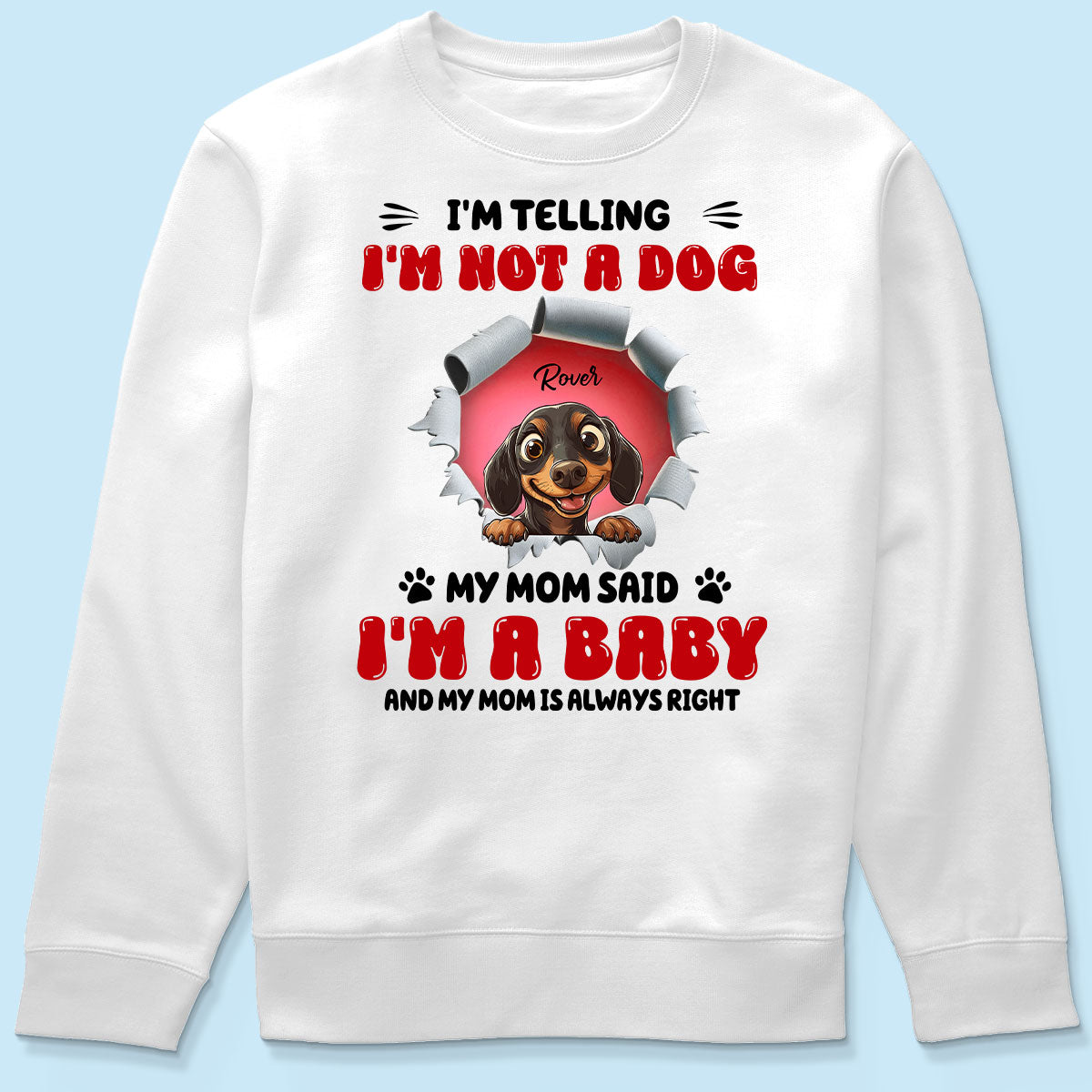 I'm Telling You I'm Not a Dog Funny Cartoon Peeking Dog Personalized Shirt, Gift for Dog Moms