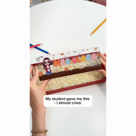 Teacher Beautiful Personalized Acrylic Desk Name Plate, Teacher Appreciation Gift, Back To School Gift For Teacher