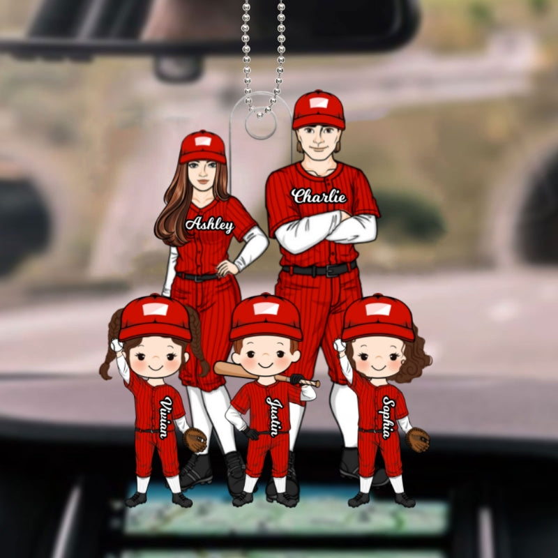 Baseball Family Personalized Car Hanger Acrylic Ornament