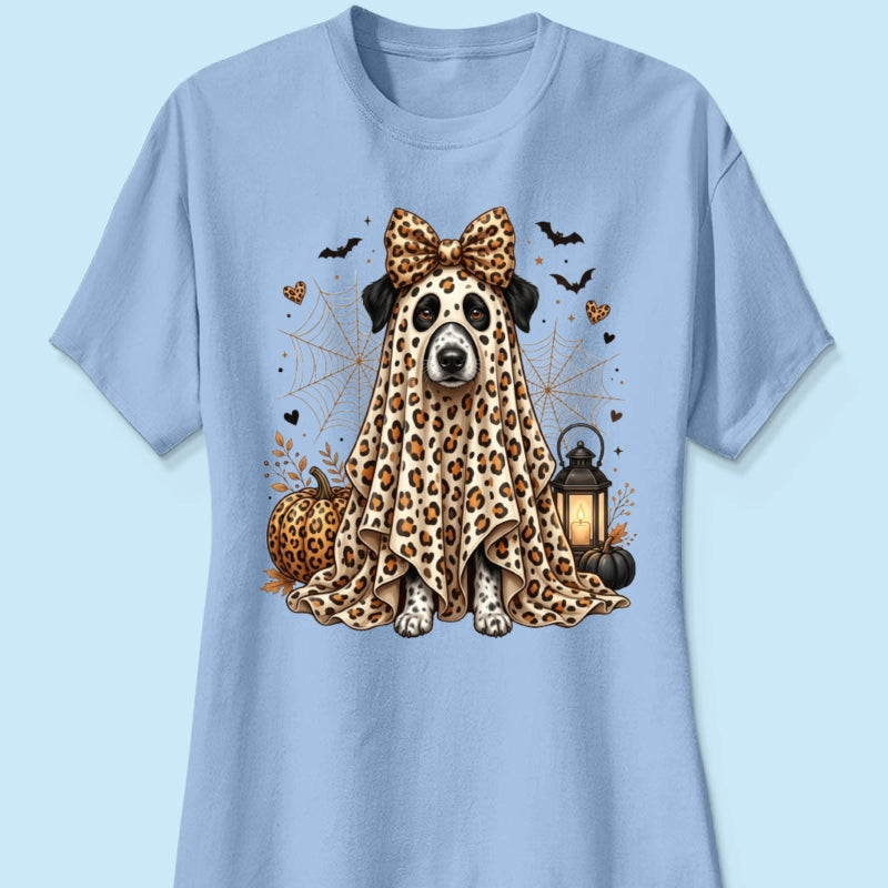 Custom Dog Cat Pet Ghost from Photo - Personalized Shirt - Trendy Halloween Tee for Dog Mom, Cat Mom
