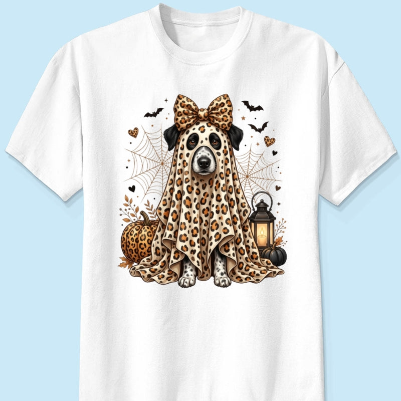 Custom Dog Cat Pet Ghost from Photo - Personalized Shirt - Trendy Halloween Tee for Dog Mom, Cat Mom