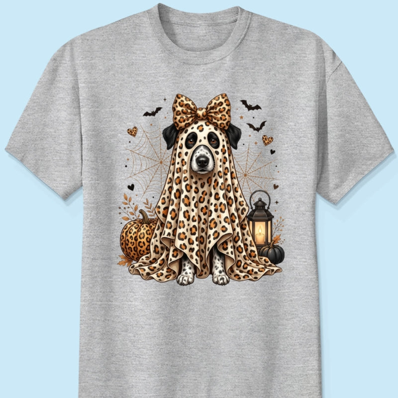 Custom Dog Cat Pet Ghost from Photo - Personalized Shirt - Trendy Halloween Tee for Dog Mom, Cat Mom