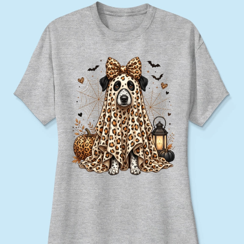 Custom Dog Cat Pet Ghost from Photo - Personalized Shirt - Trendy Halloween Tee for Dog Mom, Cat Mom