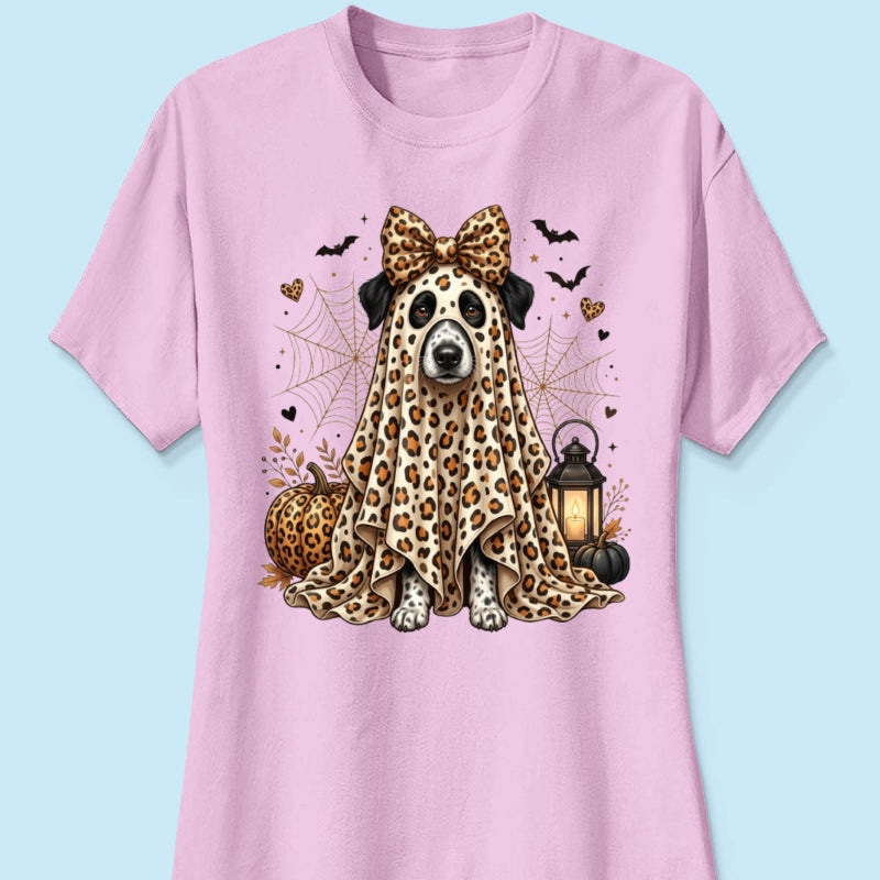 Custom Dog Cat Pet Ghost from Photo - Personalized Shirt - Trendy Halloween Tee for Dog Mom, Cat Mom