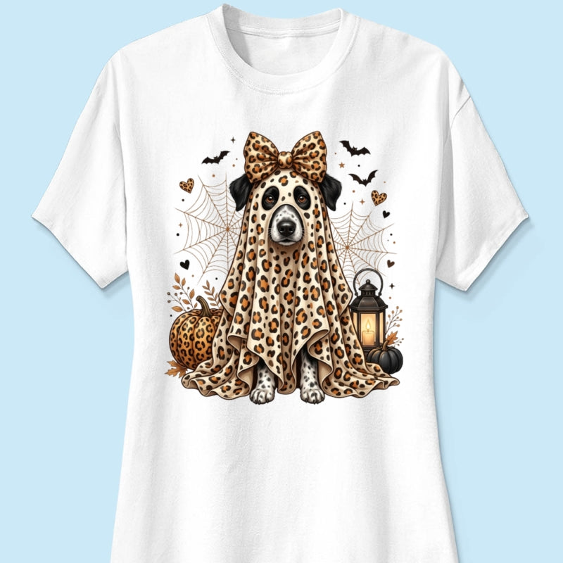 Custom Dog Cat Pet Ghost from Photo - Personalized Shirt - Trendy Halloween Tee for Dog Mom, Cat Mom