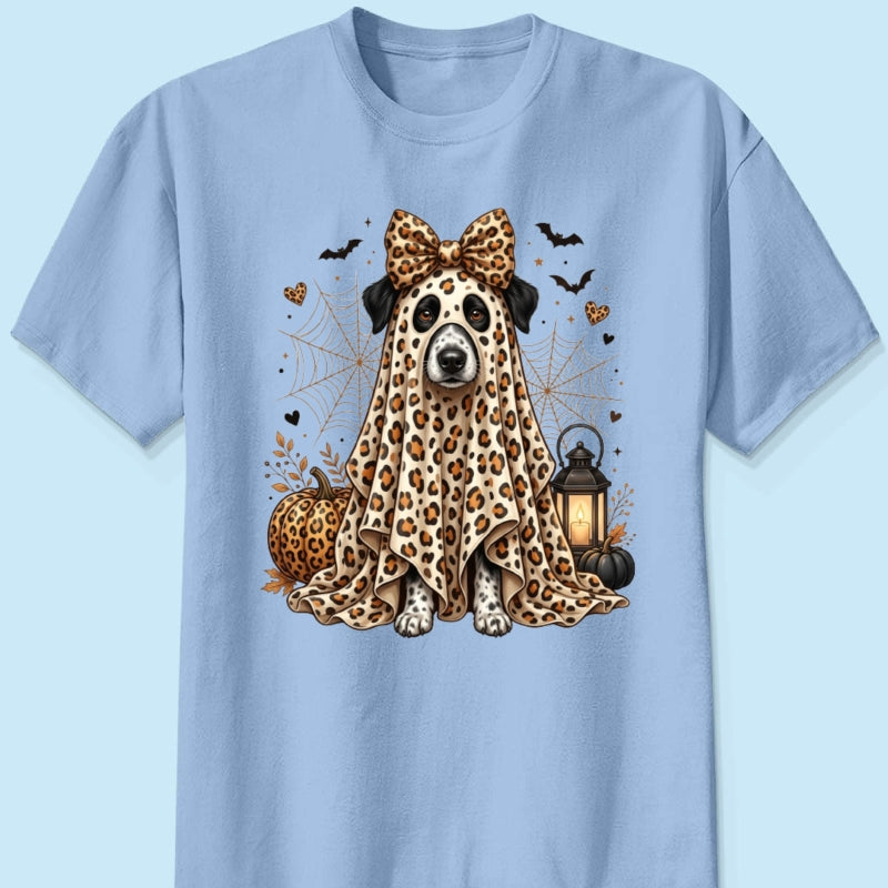 Custom Dog Cat Pet Ghost from Photo - Personalized Shirt - Trendy Halloween Tee for Dog Mom, Cat Mom
