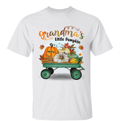Fall Season Pumpkin Wagon Grandma Little Pumpkins Personalized Shirt