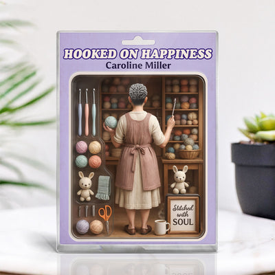 Crocheting Mom Grandma Realistic Figure Style Personalized Acrylic Block Plaque