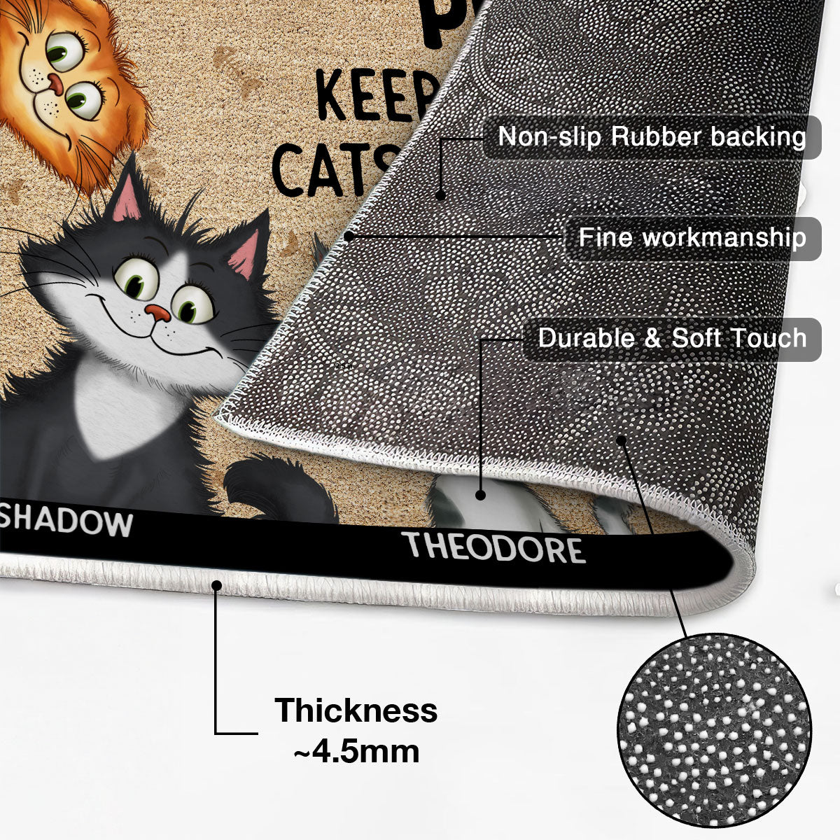 Keep Door Closed Cats Planning Escape Quirky Cats Personalized Doormat