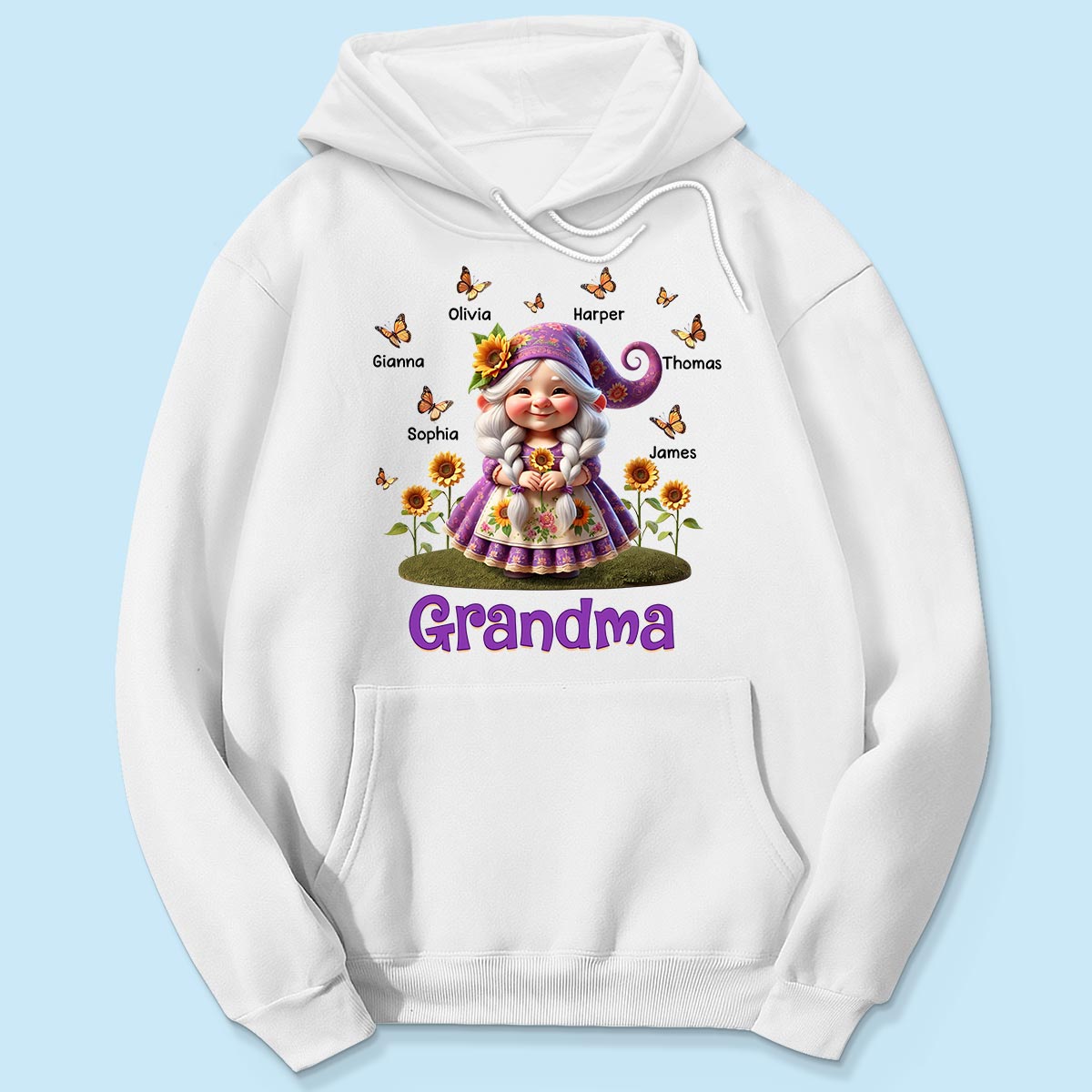 Sunflower Gnome Grandma Personalized Shirt, Gift For Grandma