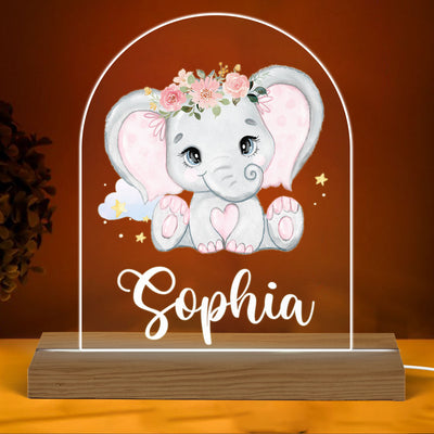 Custom Name Nursery Animal Cloud Stars Baby Nursery Decor Personalized LED Night Light