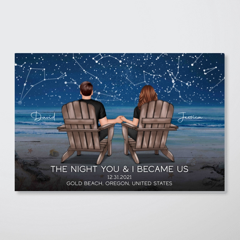 Eternal Love Couple Custom Star Map Landscape Personalized Poster, Heartfelt 2025 Anniversary Gift Wedding Gift For Couple, Husband, Wife, Dad, Mom