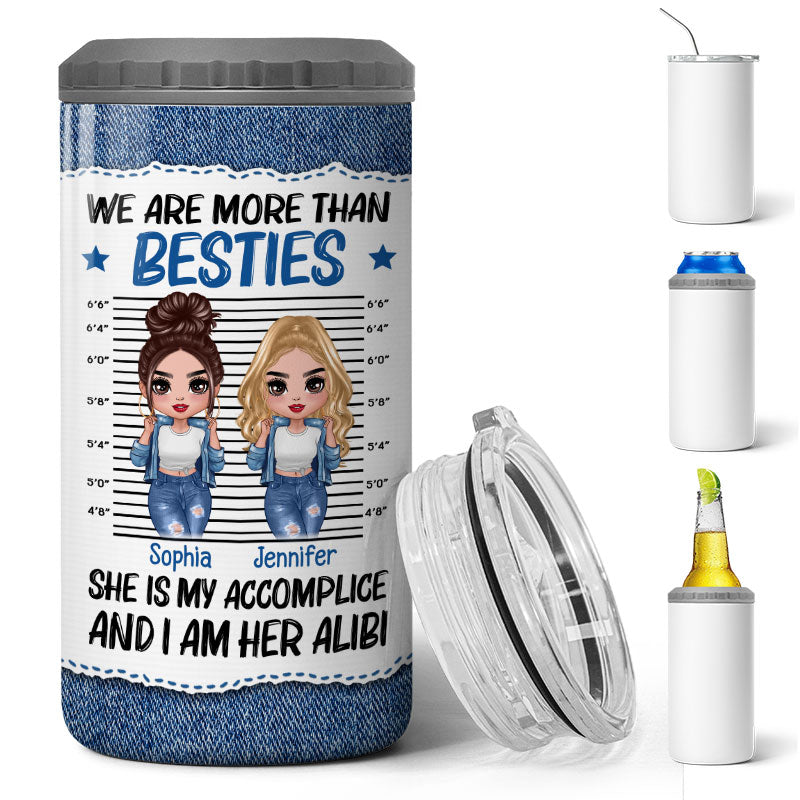 Cool Doll Besties Accomplice Alibi Personalized 4 In 1 Can Cooler