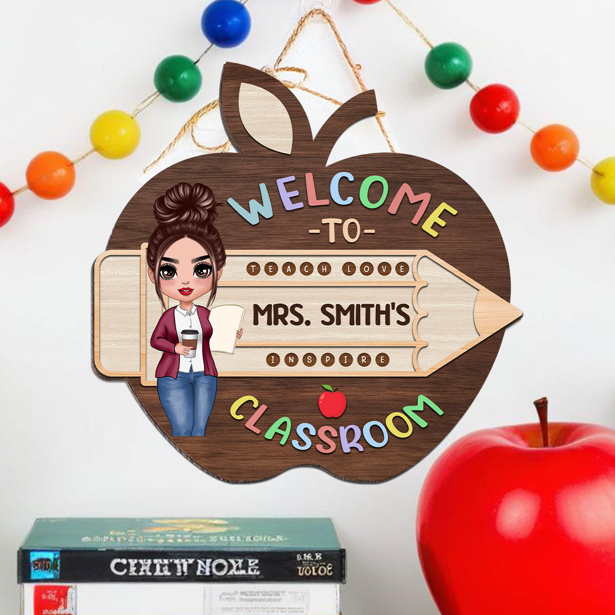 Welcome To Teacher Class Personalized Wood Sign, Back To School Gift For Teacher, Office Decor