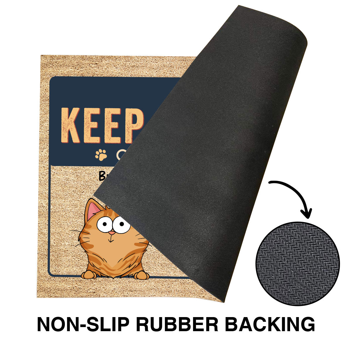 Keep Door Closed Cats Planning Escape Funny Cats Expression Personalized Doormat