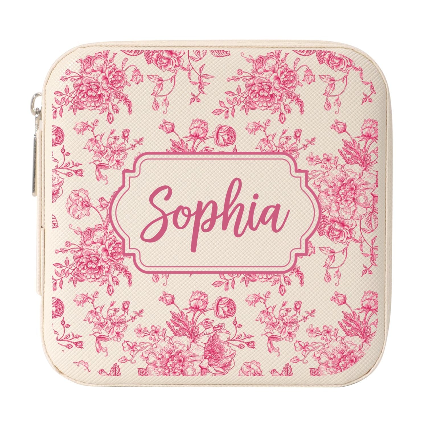 Chinoiserie Pattern Custom Name Gift for Women Friends Teen Birthday Gift Travel Case Personalized Jewelry Box