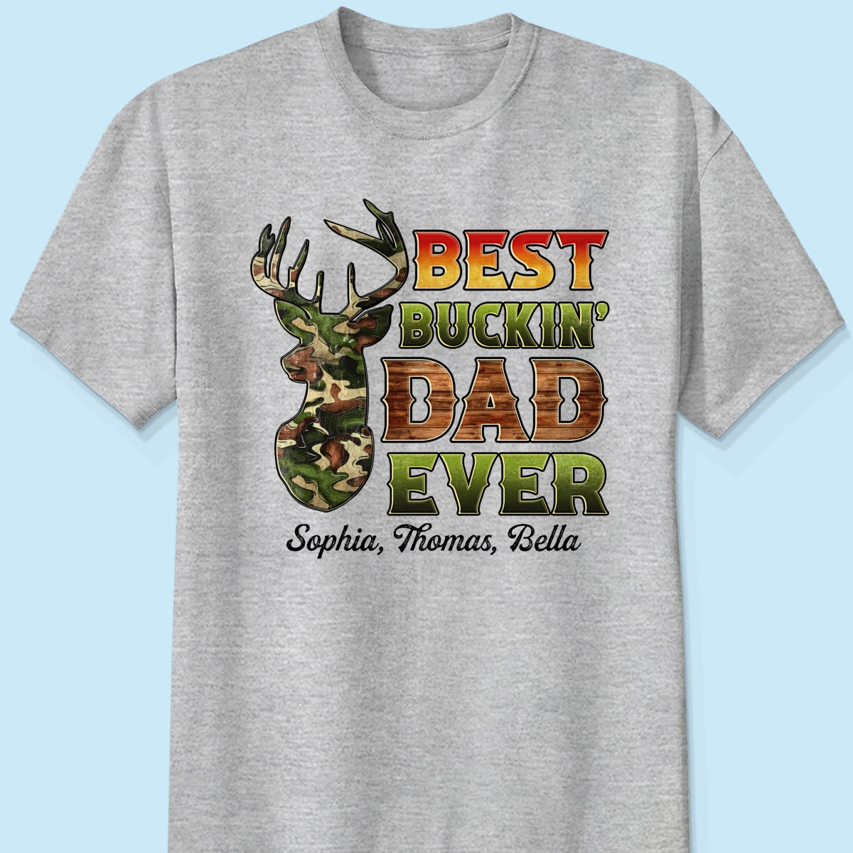 Best Buckin‘ Dad Hunting Camouflage Personalized Shirt