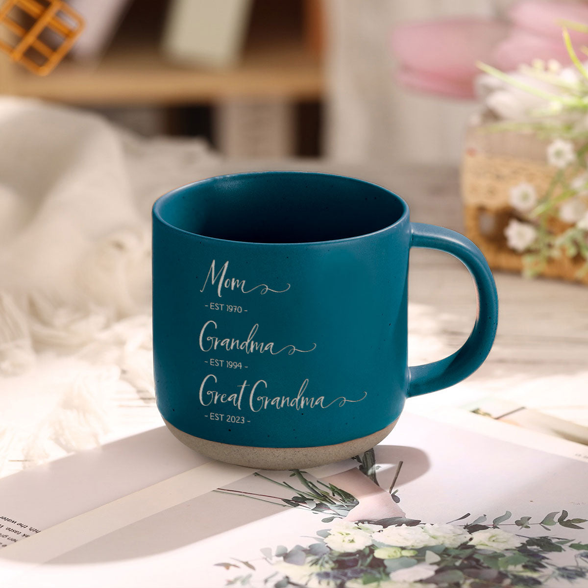 Mom Grandma Great Grandma Personalized Pottery Mug