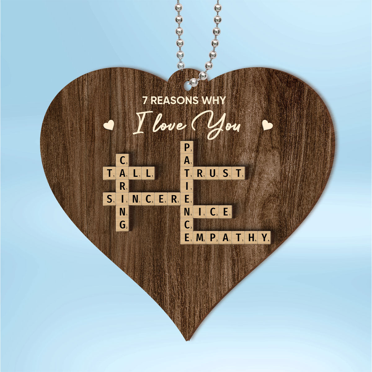 Reasons Why I Love You Personalized 2-Layered Wooden Ornament, Anniversary, Birthday, Christmas Gift for Boyfriend, Husband