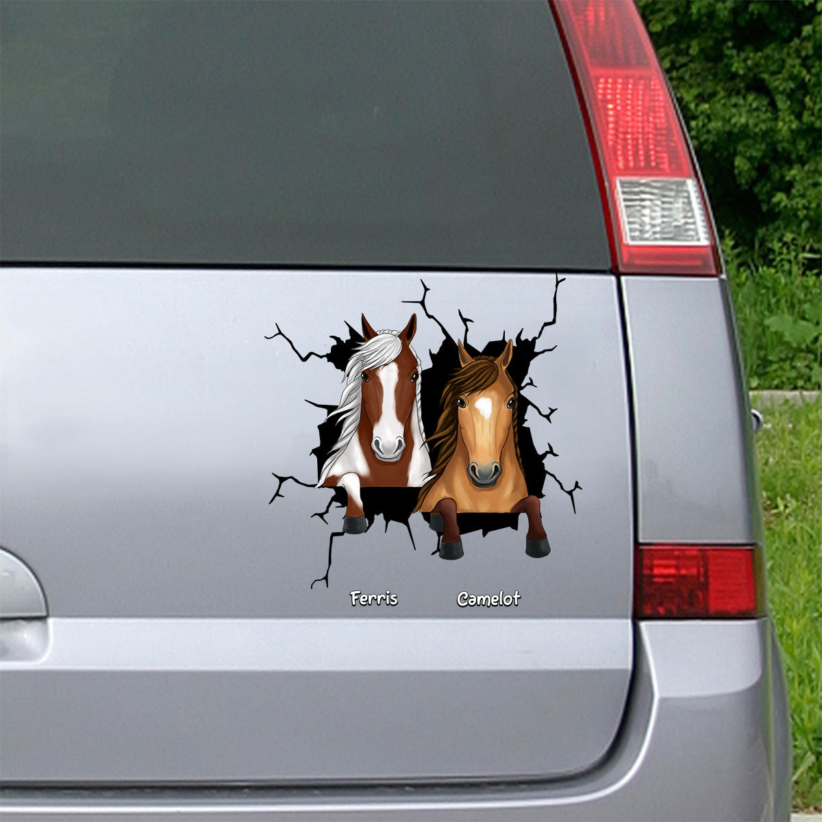 Horse Decor On Car Fridge Window Personalized Decal, Gift For Horse Lovers