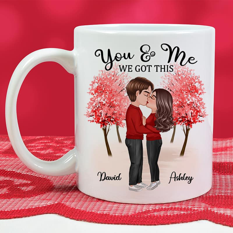 Together Since Couple Kissing Under Tree Valentine‘s Day Anniversary Gift Personalized Mug