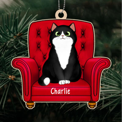 Cats On Sofa Personalized Acrylic Ornament