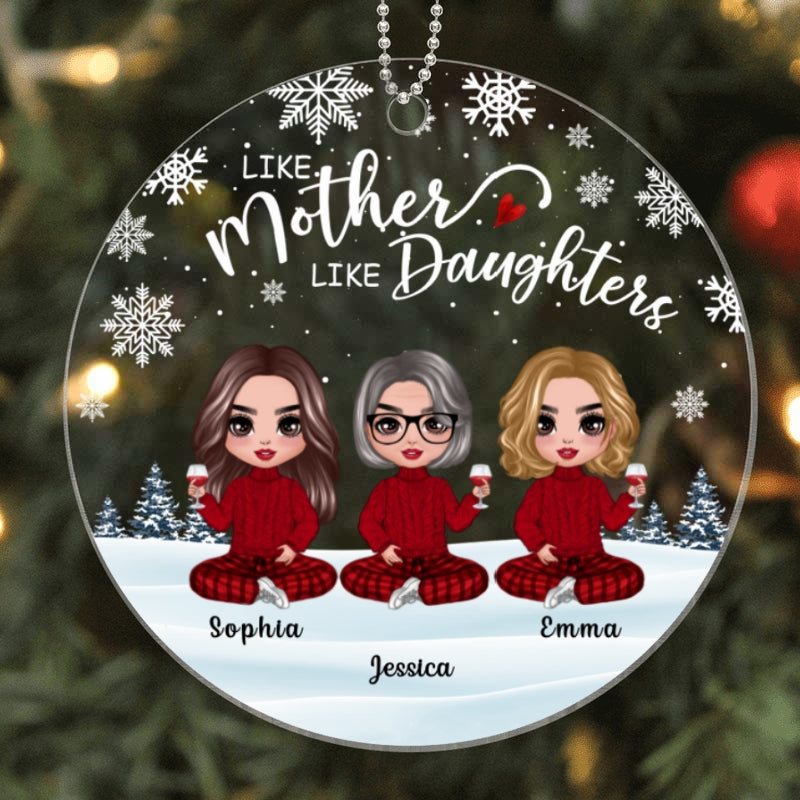 Doll Mother And Daughters Personalized Acrylic Ornament
