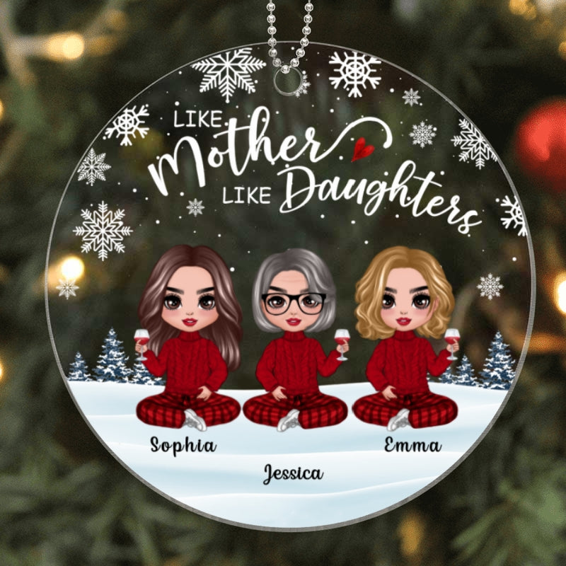 Doll Mother And Daughters Personalized Acrylic Ornament